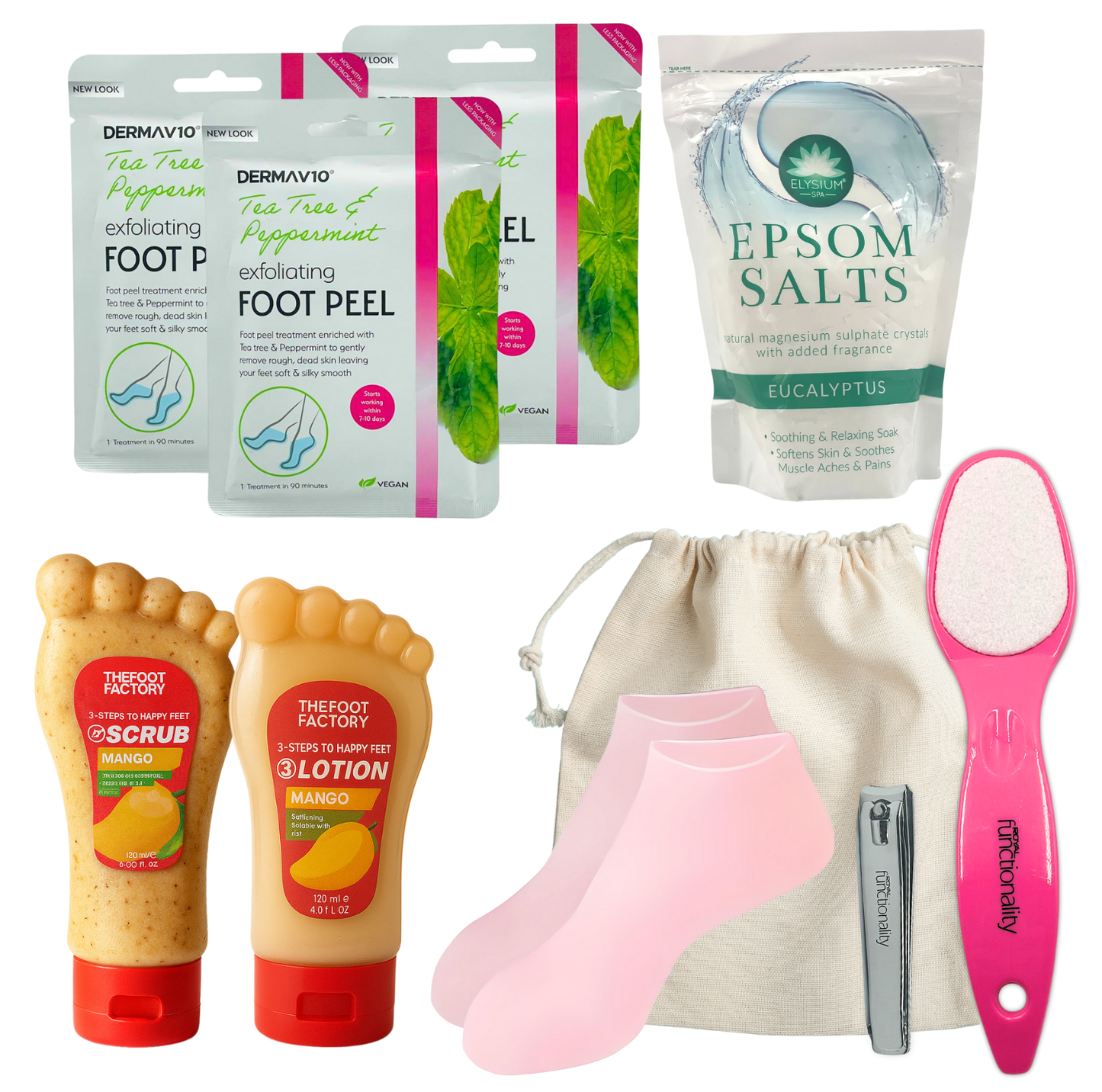 Ultimate Foot Care Kit with Exfoliating Foot Mask, Foot Peel Mask, Foot Spa Essentials & Beauty Tools for Smooth Feet