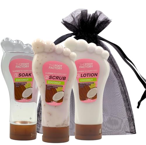 Foot Soak, Scrub & Lotion Set – Foot Spa Kit for Dry & Tired Feet