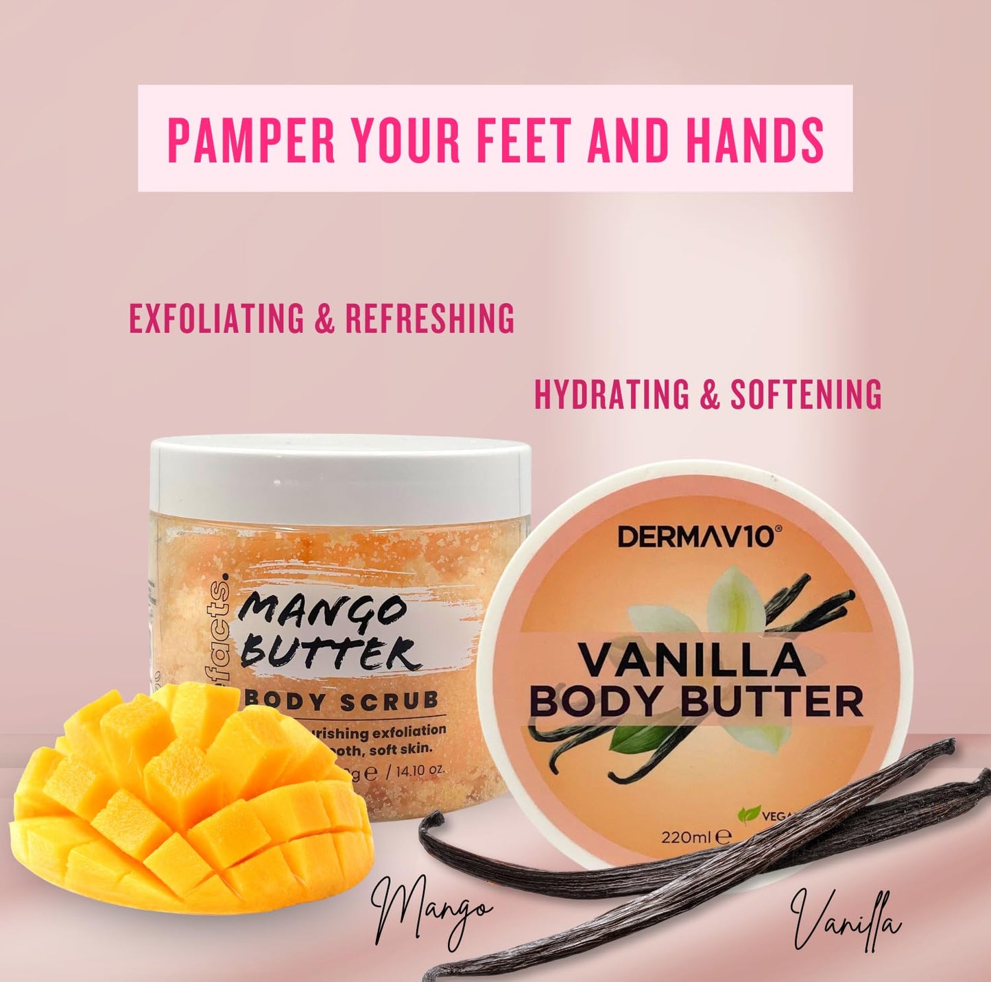 Luxury Gift Set for Women – Indulgent Bath & Face Essentials with Vanilla Body Butter, Mango Scrub, Masks, Lip & Eye Kits, Candle, Satin Accessories – Perfect Pamper Gifts