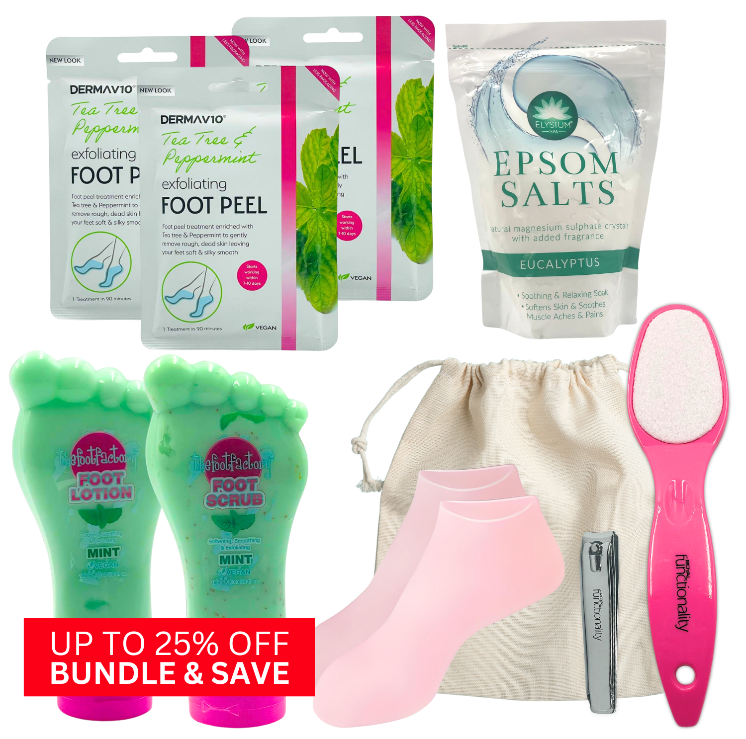 Ultimate Foot Care Kit with Exfoliating Foot Mask, Foot Peel Mask, Foot Spa Essentials & Beauty Tools for Smooth Feet