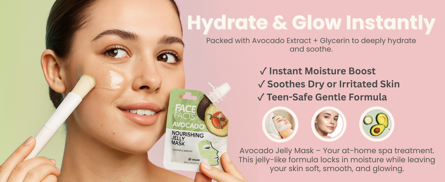Avocado Jelly Face Mask for Teens – Deep Hydration and Glow