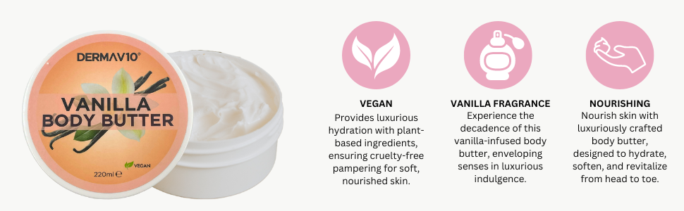 Vanilla Body Butter with Wax Strips, Mirror & Tweezers - Body Moisturizer and Hydration Bundle