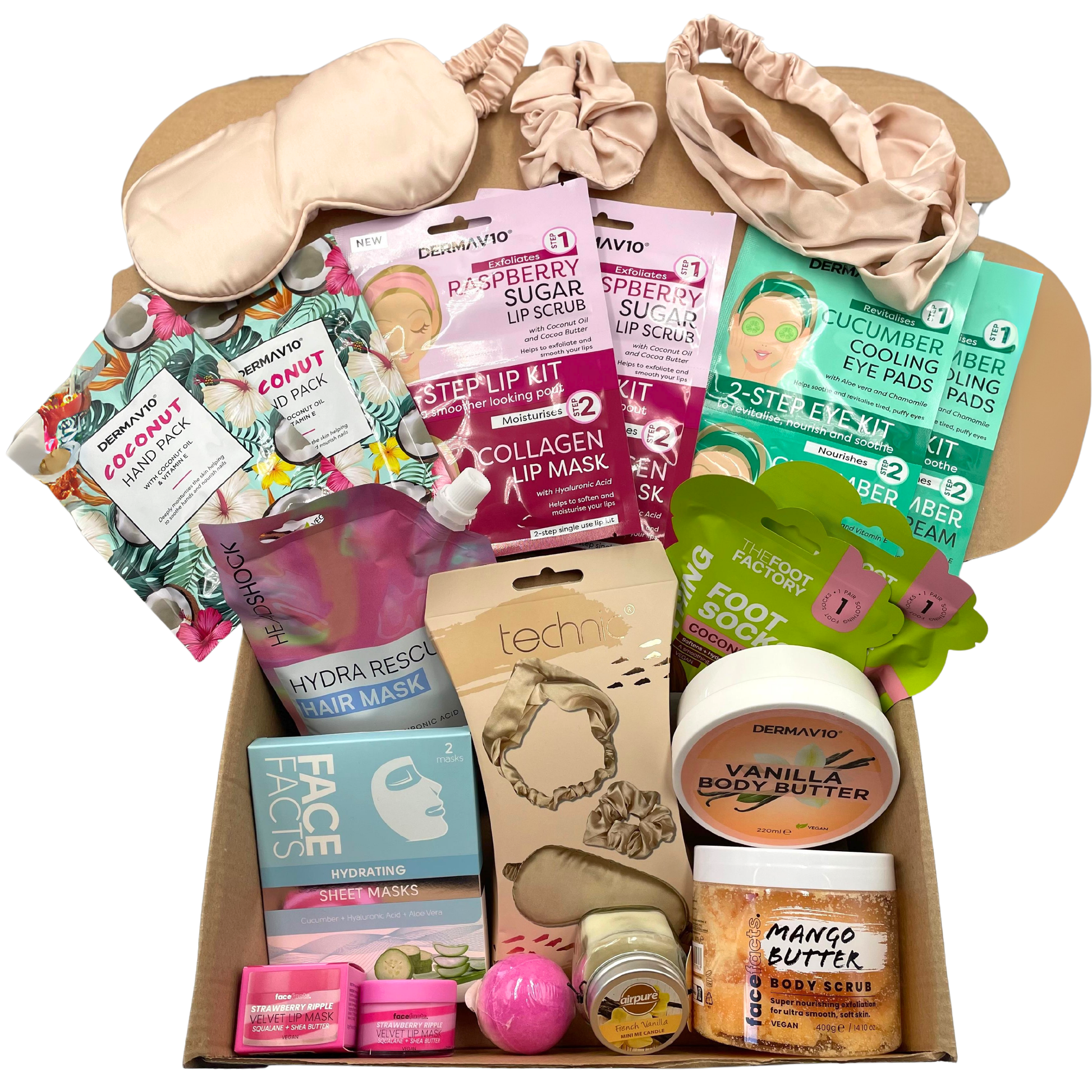 VikingTreat luxury pamper gift set for women – complete bath, face and body care box with candle and scrubs