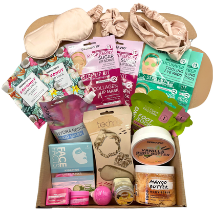 VikingTreat luxury pamper gift set for women – complete bath, face and body care box with candle and scrubs