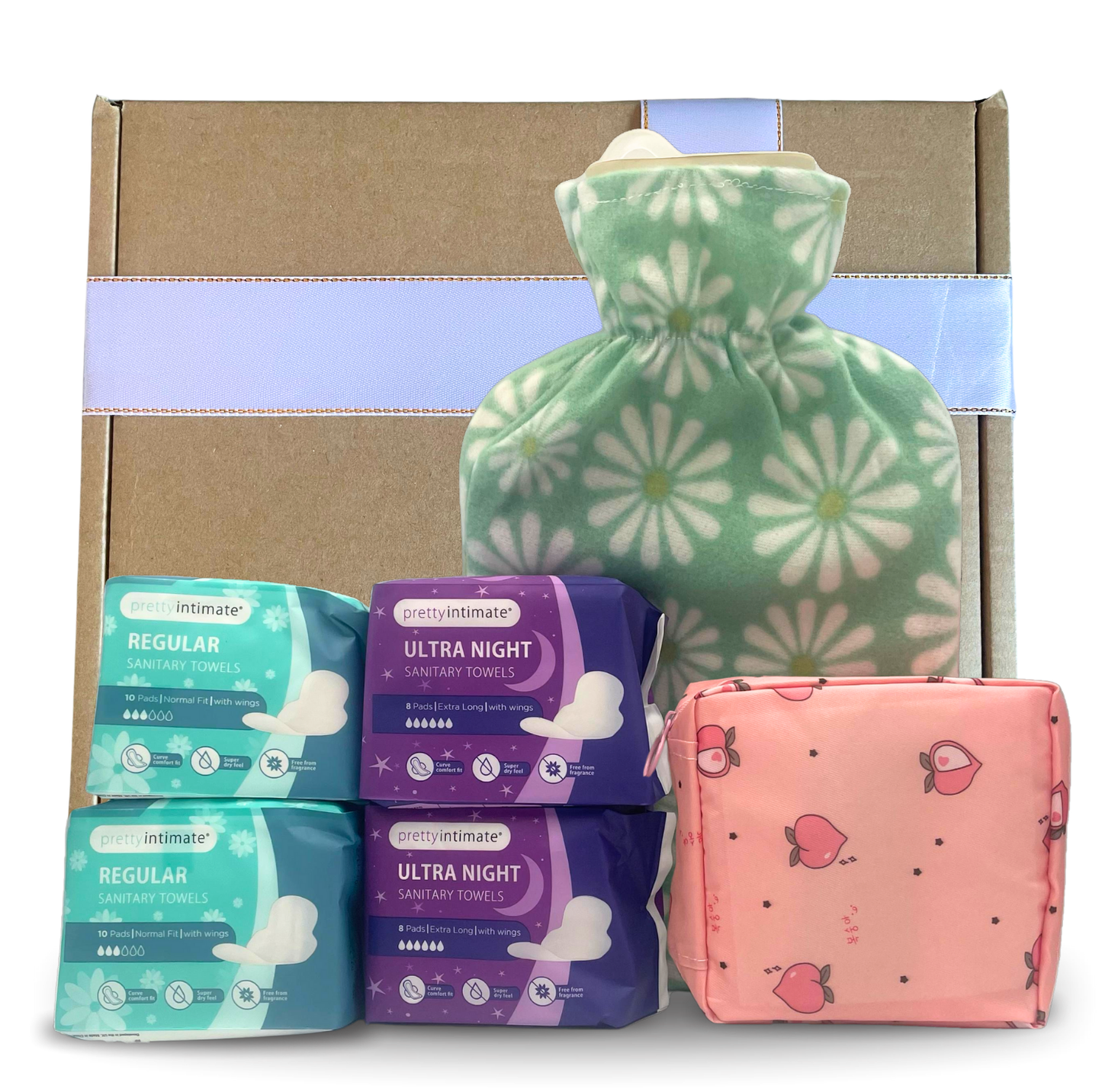 First Period Kit & Emergency Bag for Teens – Sanitary Towels (Day & Night), Hot Water Bottle, Storage Pouch – Menstrual Care Kit