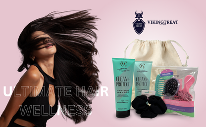 Ultimate Hair Wellness Bundle: Revitalize with Clean and Protect Scalp Shampoo and Conditioner Bundle, Complete with 3 Hair Brushes for All-Day Care