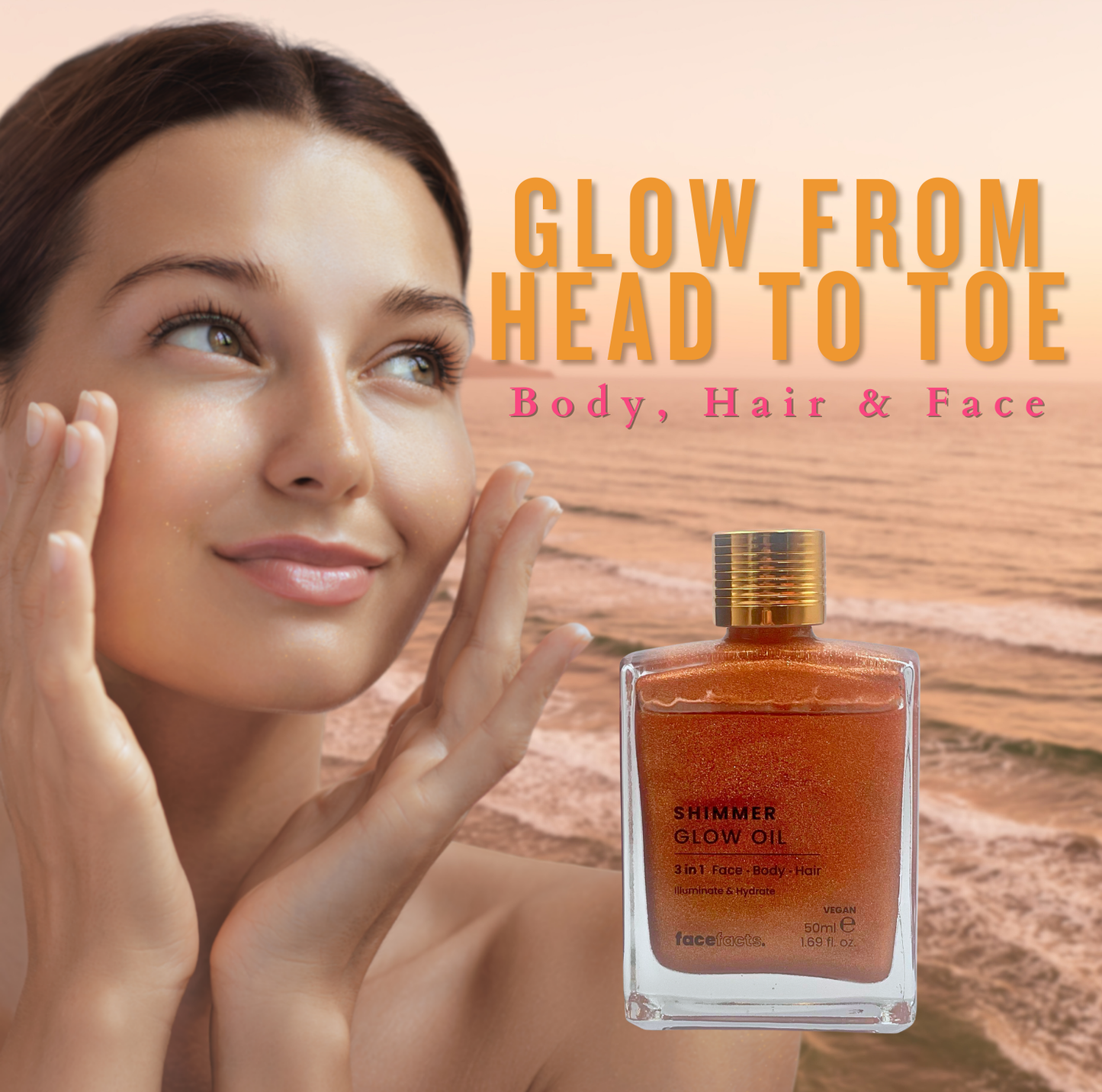 Shimmering Beauty Bundle - Hair, Face & Body Oil, Lip Balm, Sheet Masks & Applicator