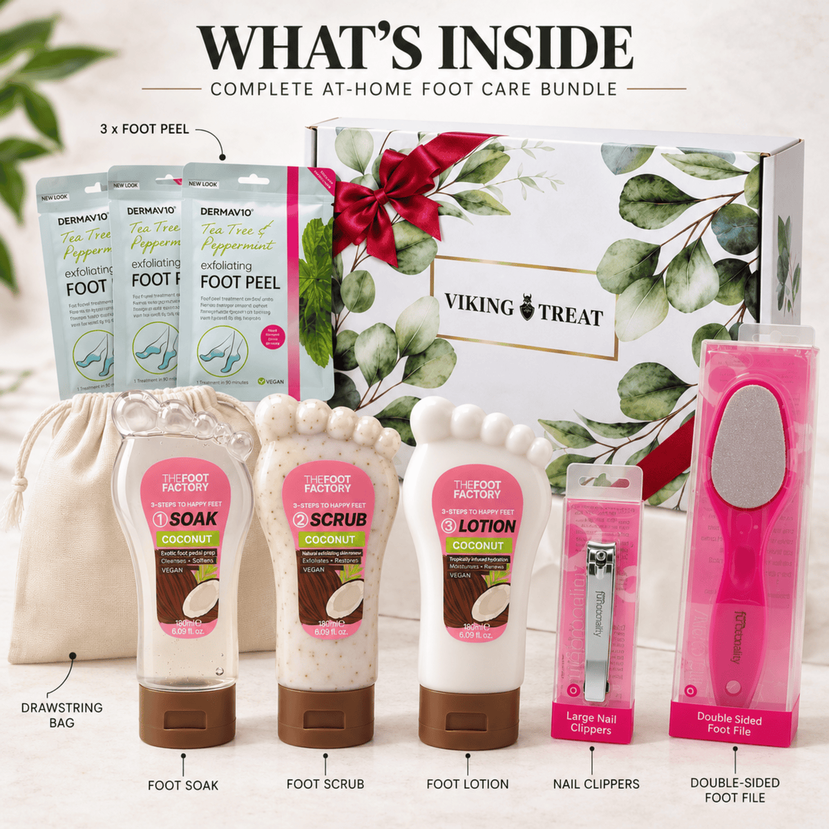 VikingTreat Foot Care Gift Set – Home Spa & Exfoliation Kit