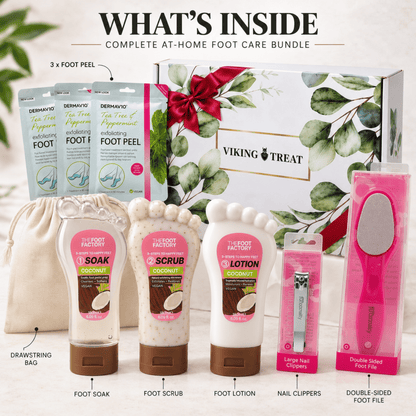 VikingTreat Foot Care Gift Set – Home Spa & Exfoliation Kit