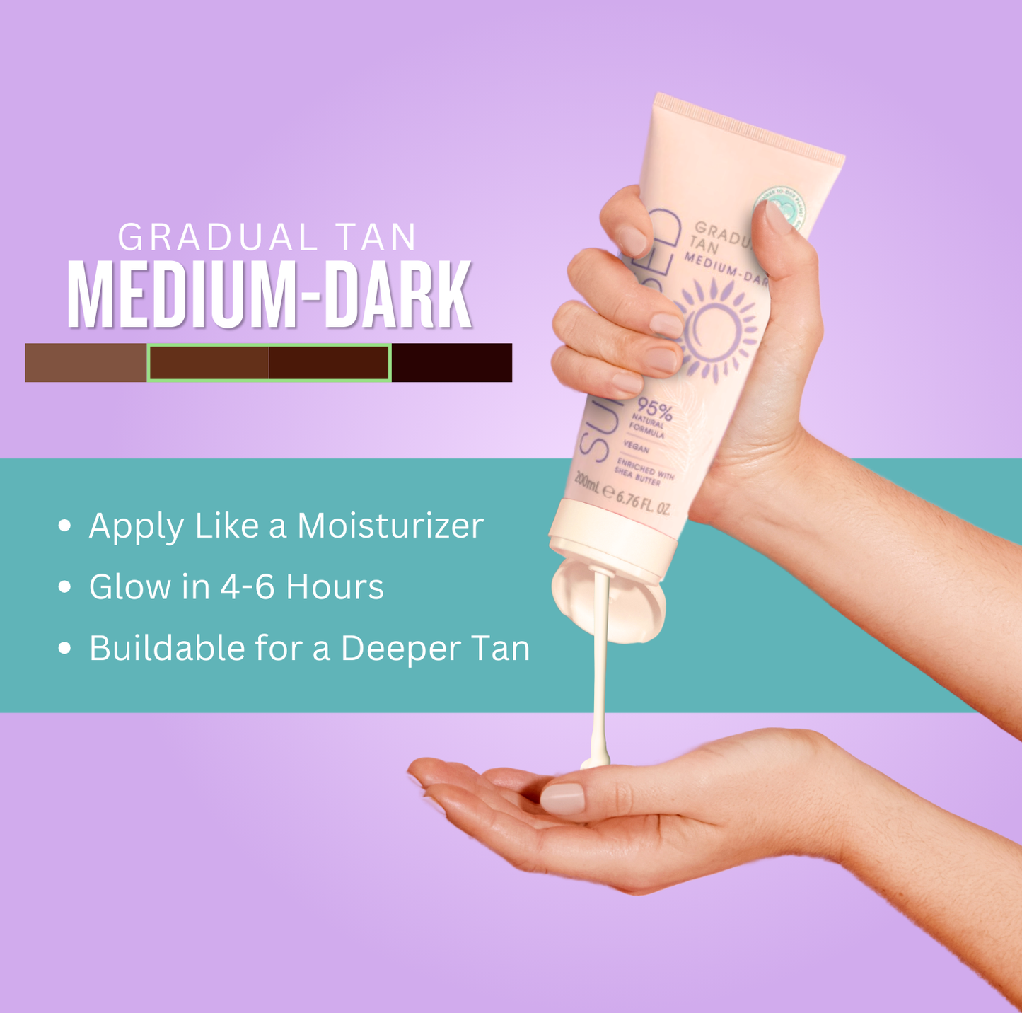 Complete Self Tan Kit – Medium to Dark Tanning Cream 200ml, 3-in-1 Mitt, Body Scrub, Coconut Lotion & Bronzing Pearls for Glowing Skin