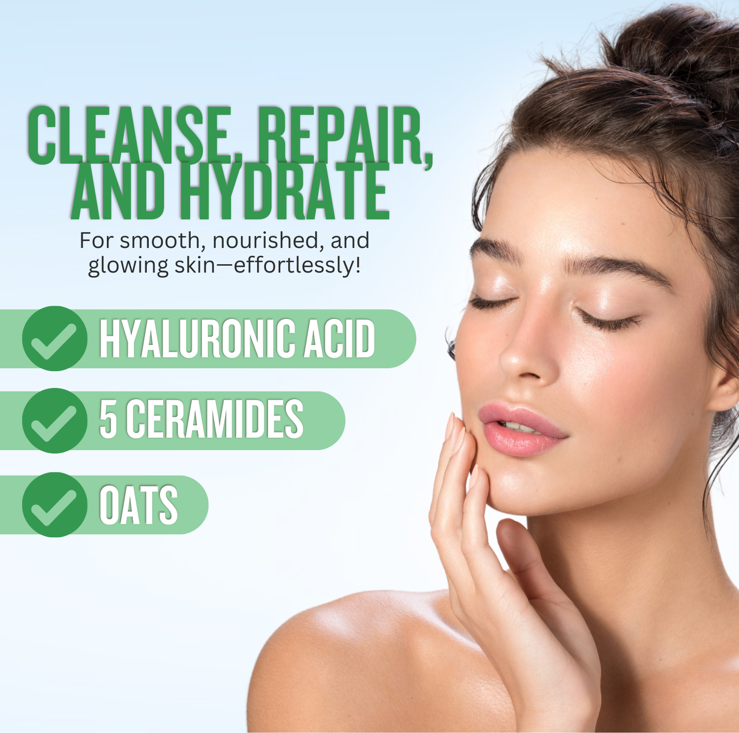 Ceramide Skincare Gift Set for Women – Face Care Kit with Moisturising Gel Cream, Repairing Serum, Simple Face Wash – Vitamin-Enriched Skin Gifts for Her