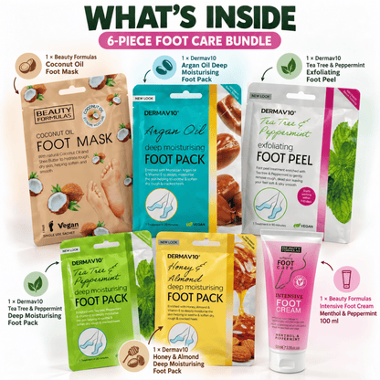 VikingTreat Foot Peel & Foot Cream Set for Cracked Heels
