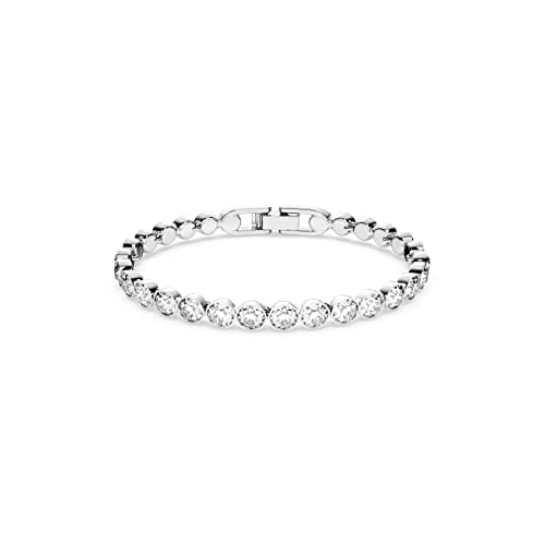 Swarovski Women's Tennis Bracelet and Earring Collection, Rhodium Finish, Clear Crystals