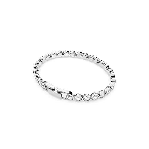 Swarovski Women's Tennis Bracelet and Earring Collection, Rhodium Finish, Clear Crystals