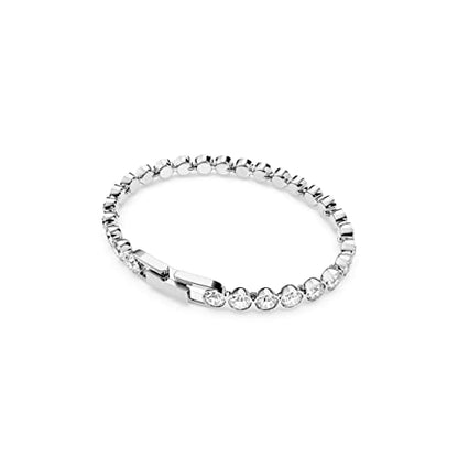 Swarovski Women's Tennis Bracelet and Earring Collection, Rhodium Finish, Clear Crystals