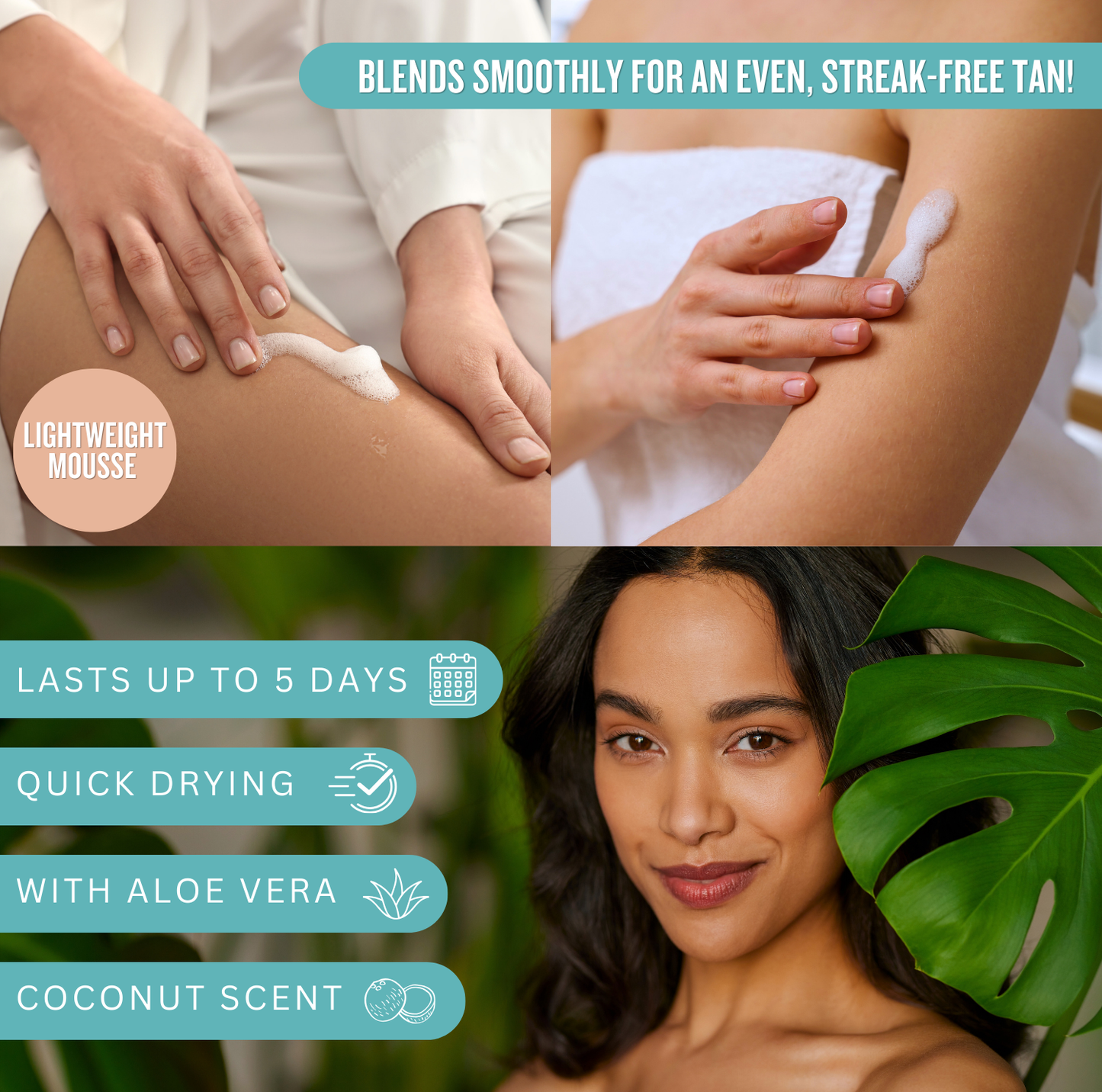 Self Tanning Kit, 6 Pieces – Facial Mist, Mousse, 3-in-1 Mitt, Scrub, Coconut Butter & Bronzing Pearls for Face & Body Glow (Ultra Dark)