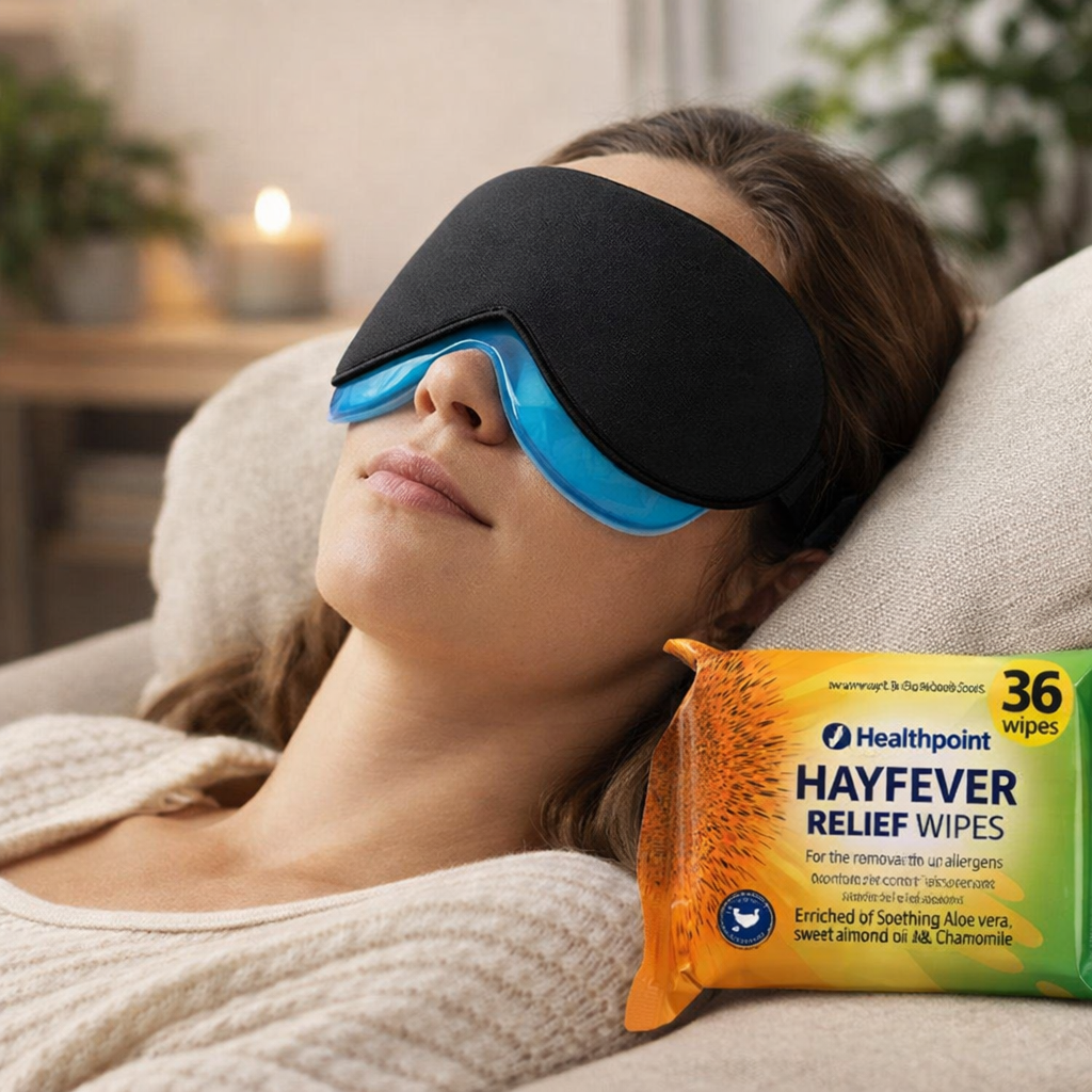 Hayfever relief wipes suitable for face and hands, gently removing pollen during allergy season