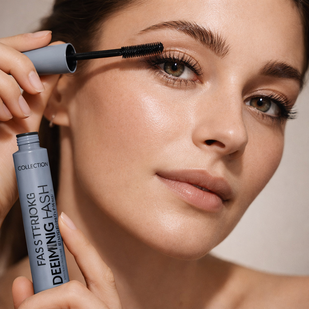 Close-up of mascara application creating defined lashes with a natural everyday makeup finish