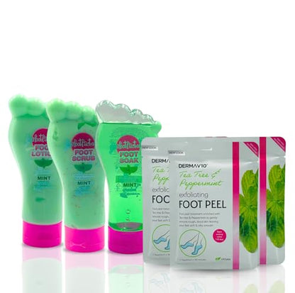 Ultimate Foot Care Kit Replenishment, Exfoliating Essentials with Foot Mask, Foot Peel Mask, Foot Spa Set, Mint Foot Lotion, Best Foot Peel, Tea Tree Foot Mask, Foot Soak Socks