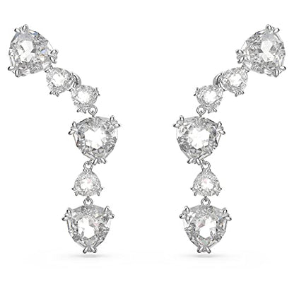 Swarovski Mesmera clip earring, Single, Octagon cut crystal, White, Rhodium plated