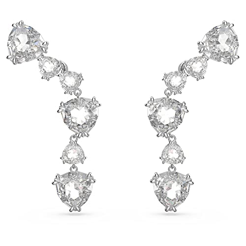 Swarovski Mesmera clip earring, Single, Octagon cut crystal, White, Rhodium plated