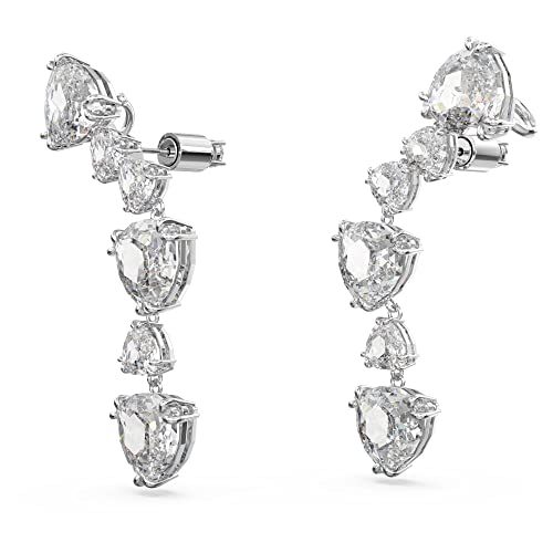 Swarovski Mesmera clip earring, Single, Octagon cut crystal, White, Rhodium plated