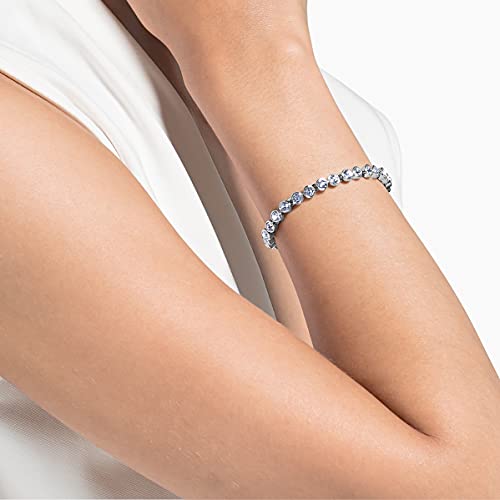 Swarovski Women's Tennis Bracelet and Earring Collection, Rhodium Finish, Clear Crystals