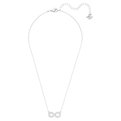 Swarovski Latisha necklace Infinity, White, Rhodium plated, Crystal, No Gemstone