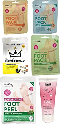 Happy Bees Bundle Derma V10 Foot Pack Mask (6 Pack) Deep Moisturising