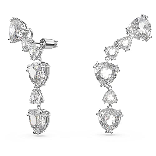 Swarovski Mesmera clip earring, Single, Octagon cut crystal, White, Rhodium plated