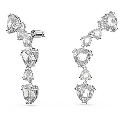 Swarovski Mesmera clip earring, Single, Octagon cut crystal, White, Rhodium plated