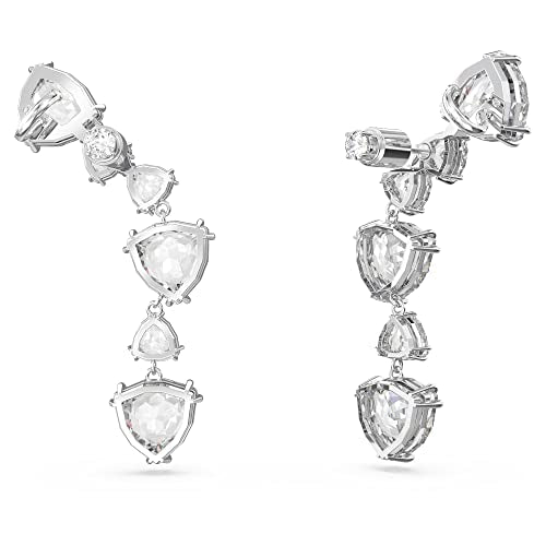 Swarovski Mesmera clip earring, Single, Octagon cut crystal, White, Rhodium plated