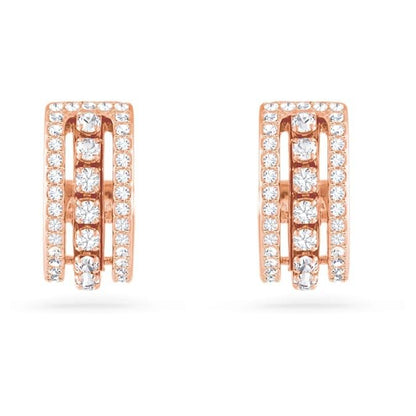 Swarovski Further hoop earrings White - Rose gold - tone plated