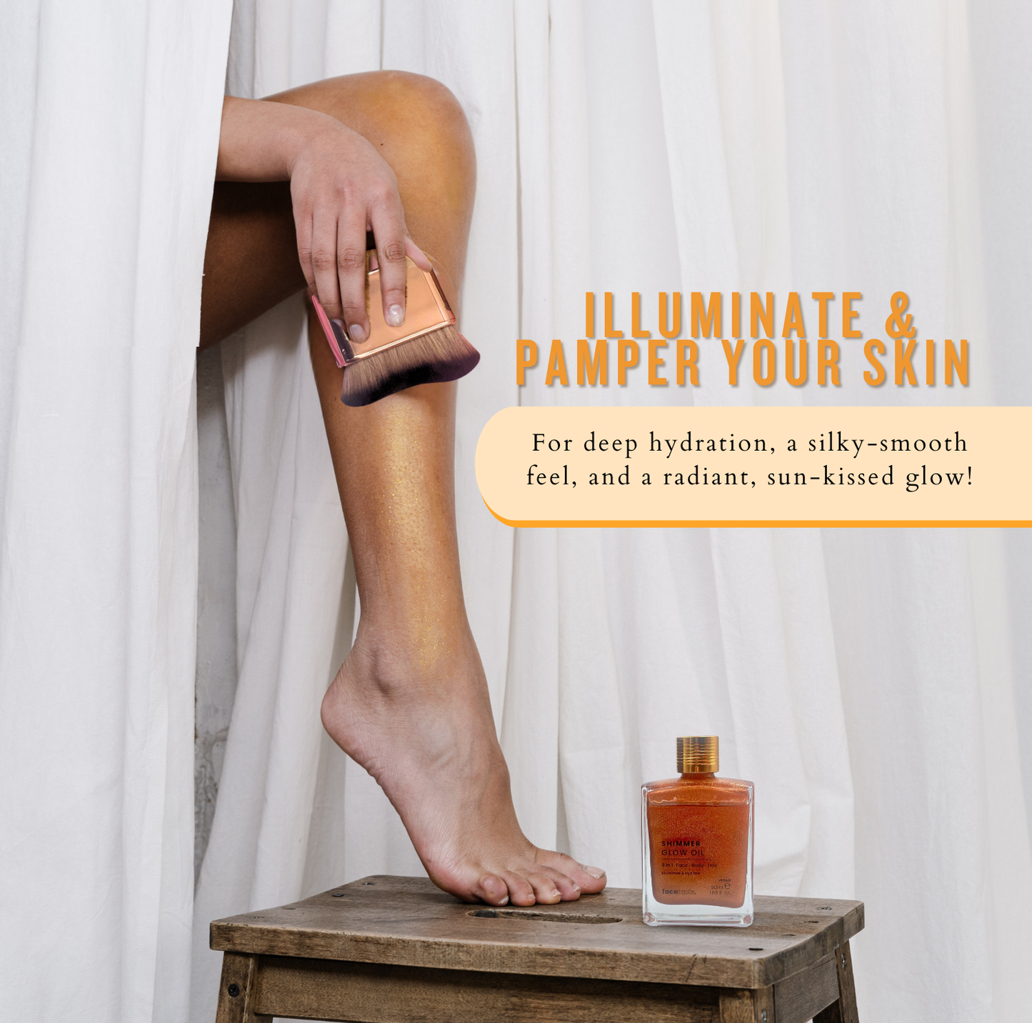 Shimmering Beauty Bundle - Hair, Face & Body Oil, Lip Balm, Sheet Masks & Applicator