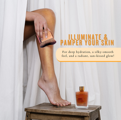 Shimmering Beauty Bundle - Hair, Face & Body Oil, Lip Balm, Sheet Masks & Applicator