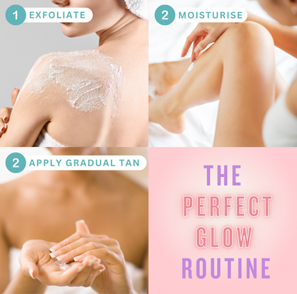 Complete Self Tan Kit – Medium to Dark Tanning Cream 200ml, 3-in-1 Mitt, Body Scrub, Coconut Lotion & Bronzing Pearls for Glowing Skin