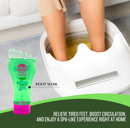 Mint foot soak used in a foot bath for relaxing tired feet and creating a spa-like foot care experience at home