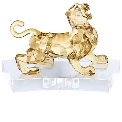 Swarovski 9.1 x 13.5 x 8.7 cm Chinesisches Sternzeichen – Tiger Chinese Zodiac, Crystal, Gold Transparent