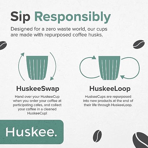 HUSKEE Espresso Cups Set of 2 - Reusable Small Coffee Cups with Unique Fins for Espresso & Macchiato - Insulated Espresso Cups with Saucers Made with Repurposed Coffee Husks