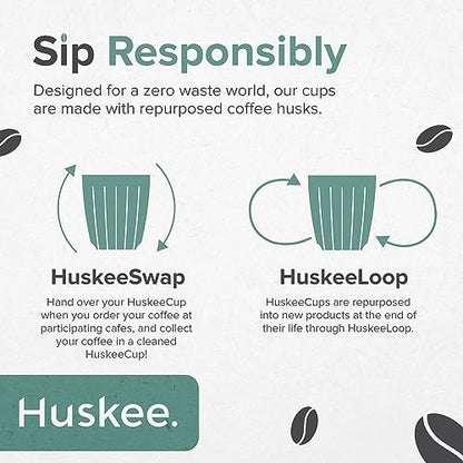 HUSKEE Espresso Cups Set of 2 - Reusable Small Coffee Cups with Unique Fins for Espresso & Macchiato - Insulated Espresso Cups with Saucers Made with Repurposed Coffee Husks