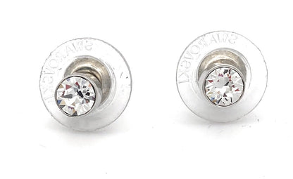 Swarovski Harley Stud Round cut, White, Rhodium plated Earrings, Set of 2