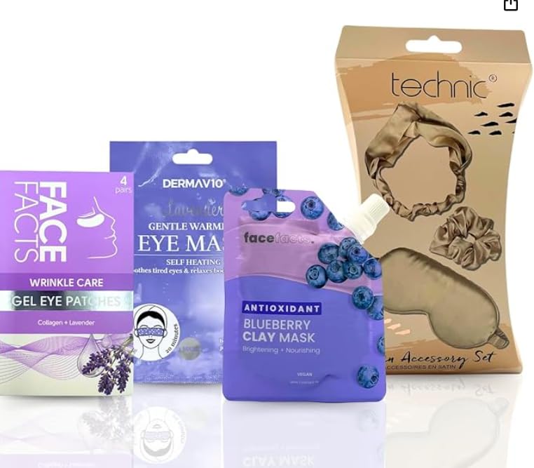 Ultimate Bedtime Relaxation Gift Set for Women with Lavish Essentials Eye Mask, Eye Patches and Clay Mask for a Night of Blissful Relaxation, Pamper Gift for Women, Thank You Gift