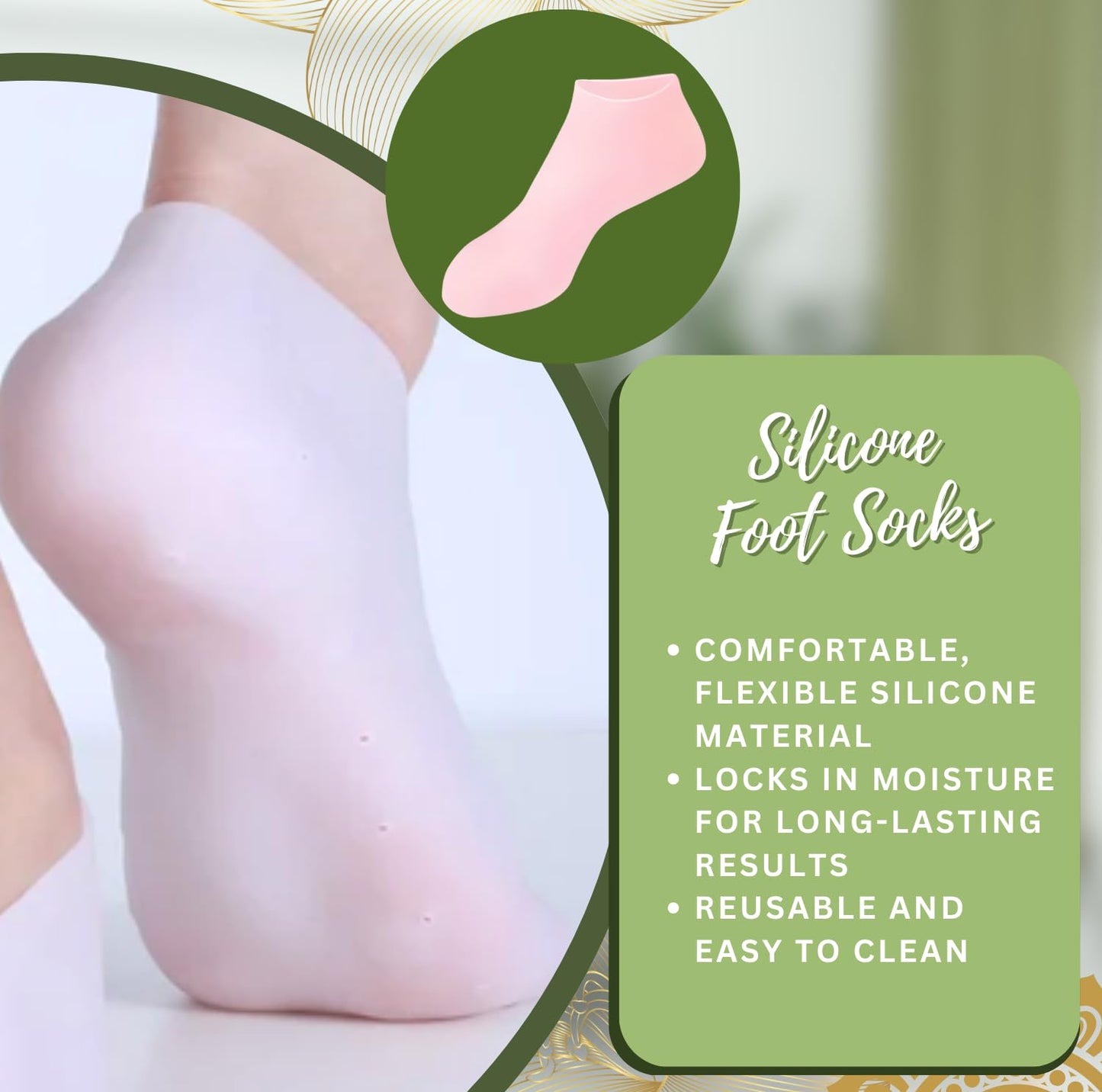 Foot Care Kit - 3X Foot Peel Masks & Silicone Socks