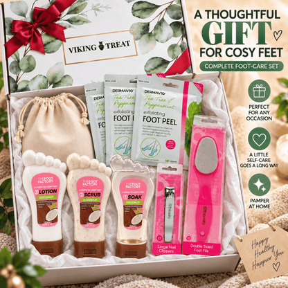 VikingTreat Foot Care Gift Set – Home Spa & Exfoliation Kit