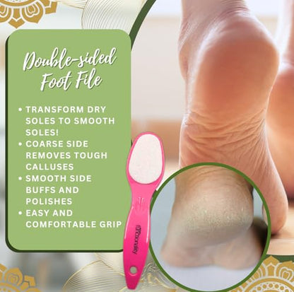 Double-sided foot file pedicure tool used to remove hard skin and calluses, smoothing dry soles and cracked heels