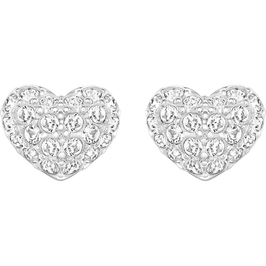 Swarovski Women's Heart stud earrings Heart - White - Rhodium plated