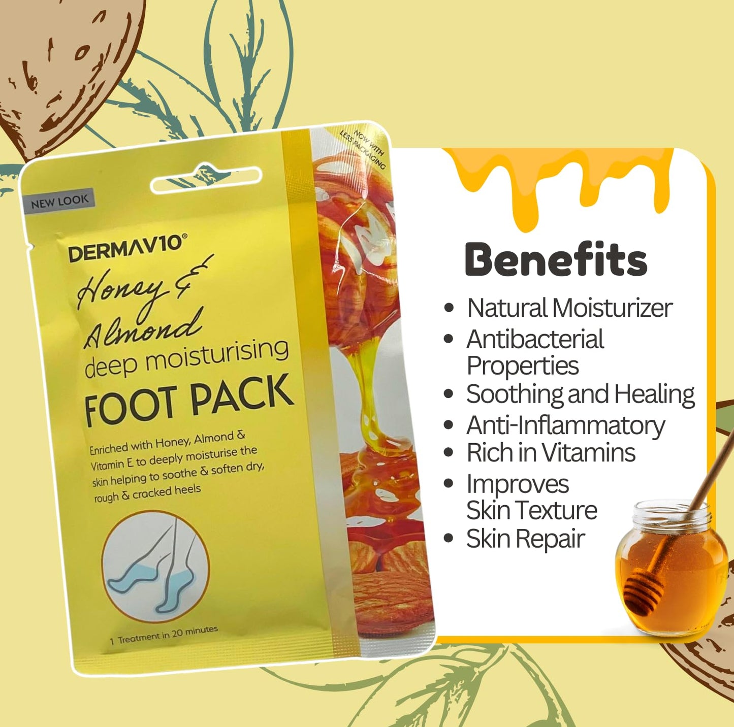 Deep Moisturising Foot Packs Mask Peel & Intensive Foot Cream