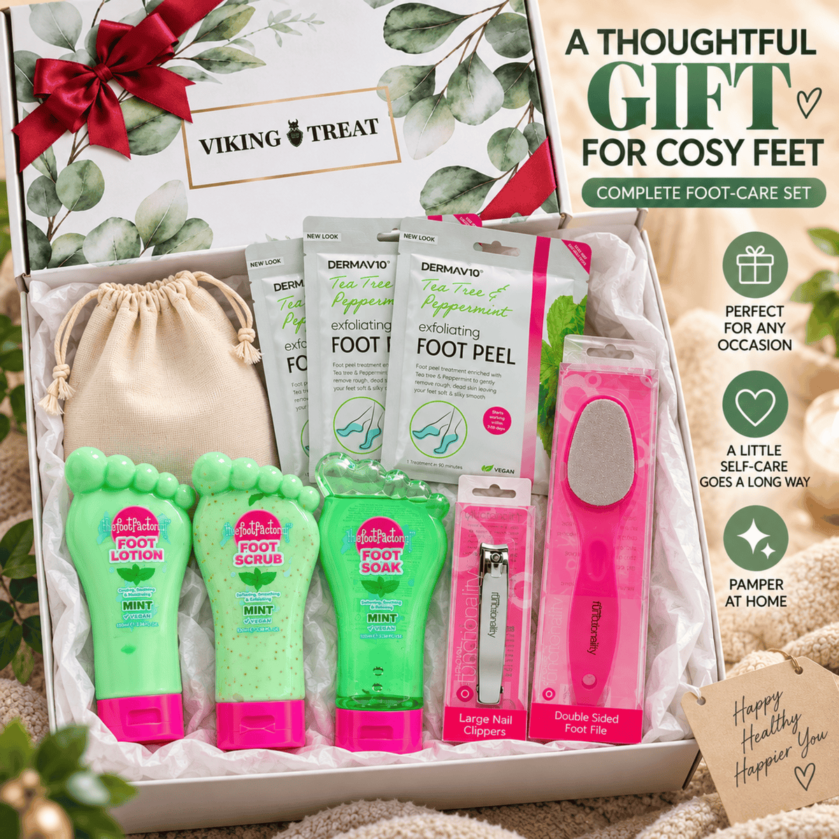 VikingTreat Foot Care Gift Set – Home Spa & Exfoliation Kit