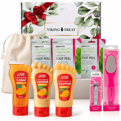 VikingTreat Foot Care Gift Set – Home Spa & Exfoliation Kit