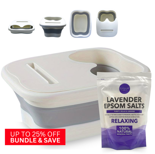 Foot Spa Kit - Foldable Foot Spa Bath Tub and Relaxing Lavender Epsom Salts